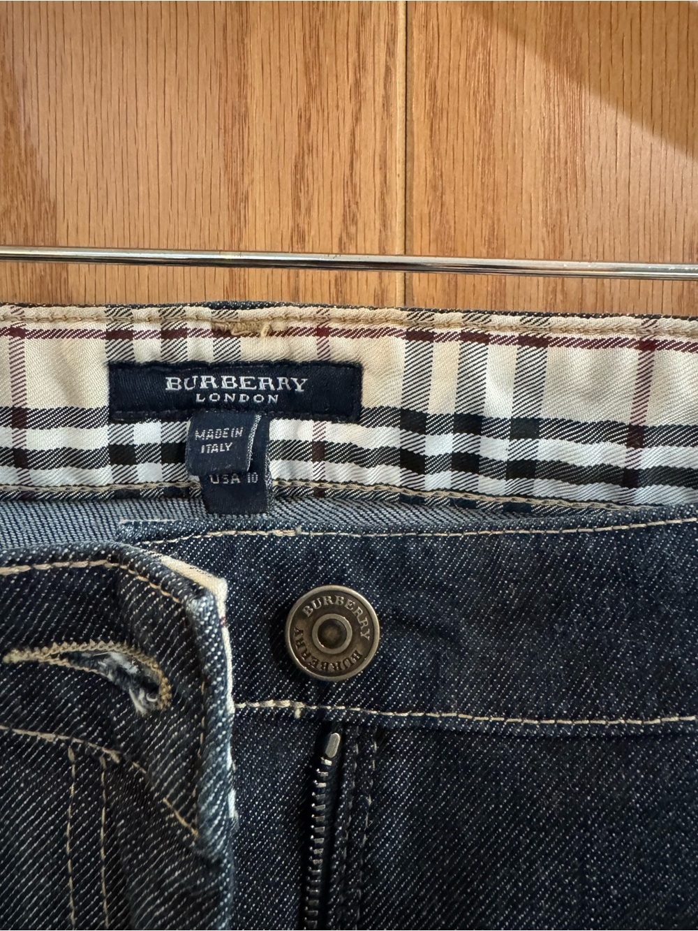 Burberry dark wash straight leg jeans